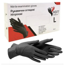 Рукавички нітрилові чорного кольору розмір L HOFFmedical