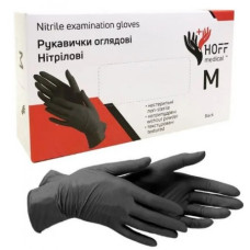 Рукавички нітрилові чорного кольору розмір M HOFFmedical