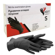 Рукавички нітрилові чорного кольору розмір S HOFFmedical