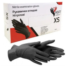 Рукавички нітрилові чорного кольору розмір XS HOFFmedical