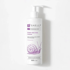 Крем для рук та нігтів з алантоїном, екстрактом равлика та олією каріте Shelly 500 мл