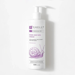 Крем для рук та нігтів з алантоїном, екстрактом равлика та олією каріте Shelly 500 мл