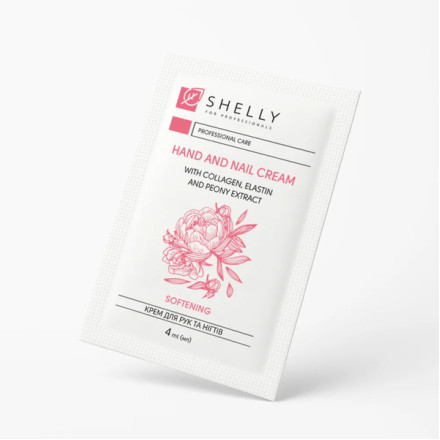 Крем для рук и ногтей с коллагеном, эластином и экстрактом пиона Shelly 4 мл