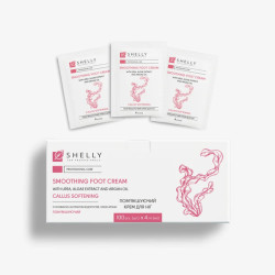 Смягчающий крем для ног с мочевиной, экстрактом водорослей и маслом арганы Shelly 4 мл х 100 шт