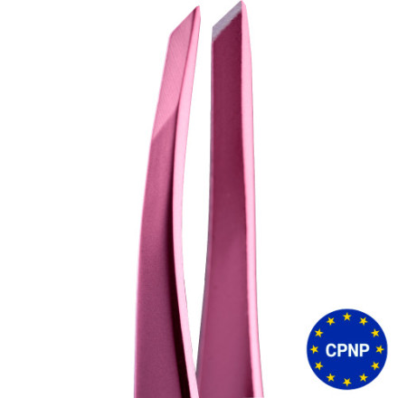 ZOLA Пинцет скошенный профессиональный для бровей LIGHT PINK