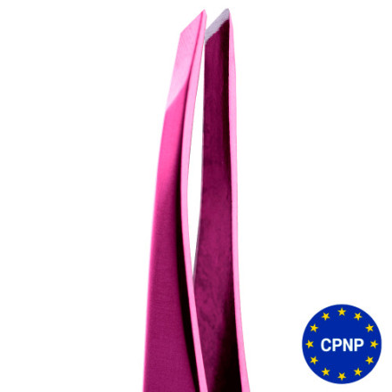 ZOLA Пинцет скошенный профессиональный для бровей PINK