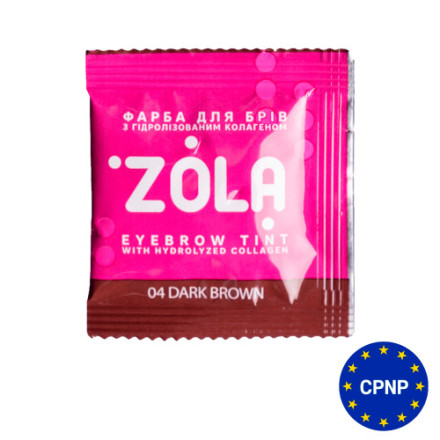 ZOLA Фарба для брів з окисником в саше із колагеном Eyebrow Tint With Collagen 04 Dark Brown 5 мл