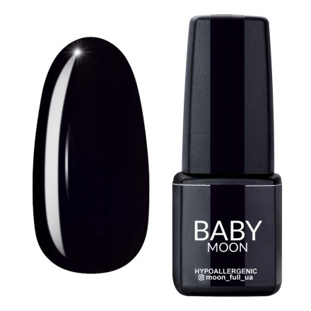 Гель лак BABY Moon Midnight №007 глибокий чорний 6 мл