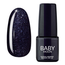 Гель лак BABY Moon Midnight №008 (черный с блестками), 6 мл