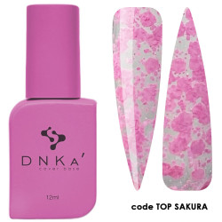 DNKa Top Sakura (прозорий з рожевими пластівцями) - Топ для гель-лака, 12 мл