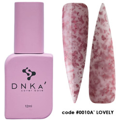 База DNKa Cover Base №0010А (Рожевий  із шматочками яскраво-рожевої поталі), 12 мл
