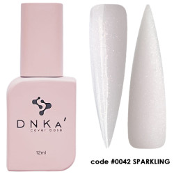 База DNKa Cover Base №0042 (Холодний, молочно-рожевий з блискітками опал), 12 мл