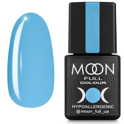 Гель-лак MOON FULL Breeze color №417 яскраво-блакитний, напівпрозорий 8 ml