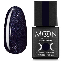 Гель-лак MOON FULL color Gel polish №189 чорний з блискітками, мікроблекс 8 ml