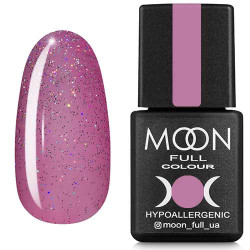Гель-лак MOON FULL color Gel polish №306 напівпрозорий рожевий з різнобарвним шиммером 8 ml
