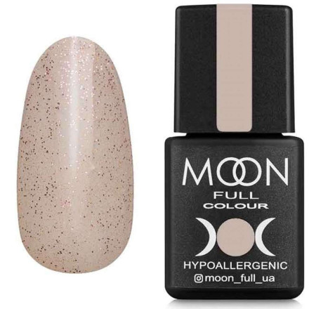 Гель-лак MOON FULL Opal color Gel polish №503 полупрозрачный бежевый с мелким розовым шиммером, 8 ml