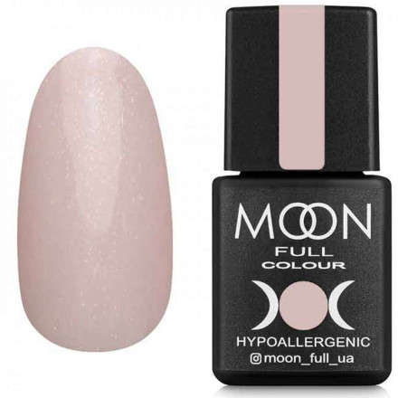 Гель-лак MOON FULL Opal color Gel polish №504 нежно розовый полупрозрачный с мелким золотистым шиммером, 8 ml