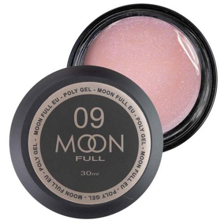 Moon Full Poly Gel №09 Натурально розовый с шиммером