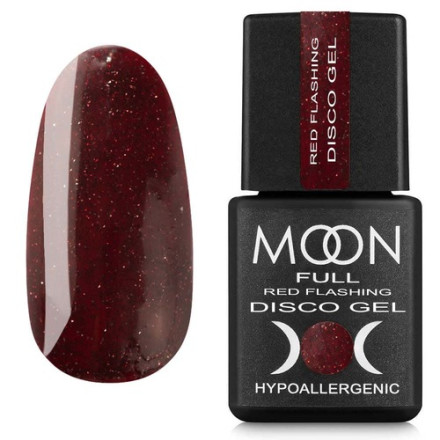 MOON FULL Red Flashing Disсo Gel №FD08 (бордовий з шиммером)