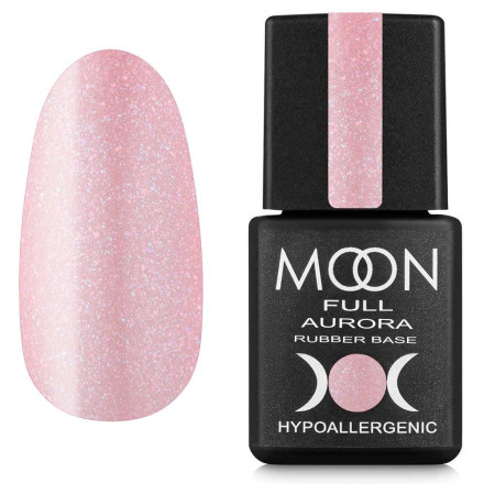 База Moon Full Aurora Shimmer Rubber Base №2005 (рожевий із шиммером), 8 мл
