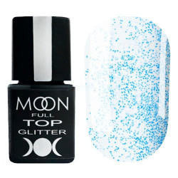 Топ Moon Full Top Glitter №4 Blue (прозорий із синім мікроблиском), 8 мл