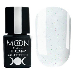 Топ Moon Full Top Glitter №1 Rainbow (прозорий з різнокольоровим мікроблиском), 8 мл