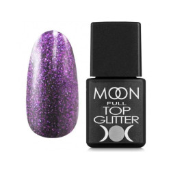 Топ Moon Full Top Glitter №5 Violet (прозорий з фіолетовим мікроблиском), 8 мл