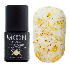 Топ матовий Moon Full Top Leaf Gold Mat (з золотистими пластівцями), 8 мл