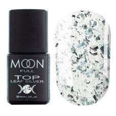 Топ Moon Full Top Leaf Silver (з сріблястими пластівцями), 8 мл