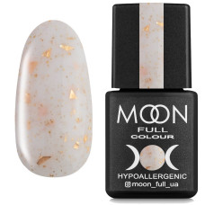 Каучуковая база с поталью Moon Full Leaf Rubber Base №01 (молочный с золотой поталью), 8 мл