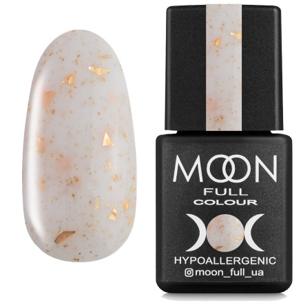 Каучуковая база с поталью Moon Full Leaf Rubber Base №01 (молочный с золотой поталью), 8 мл