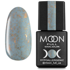 Каучуковая база с поталью Moon Full Leaf Rubber Base №04 (голубой с золотой поталью), 8 мл