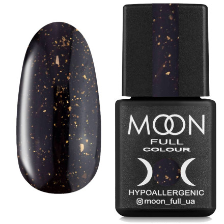 Каучуковая база с поталью Moon Full Leaf Rubber Base №06 (черный с золотой поталью), 8 мл