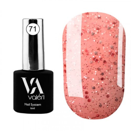 Кольорова база Valeri Flash base №071 (Світловідбиваюча, рожевий персик), 6 мл