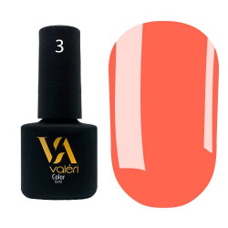 Гель-лак Valeri color №003 (Персиково-оранжевий, емаль), 6 ml