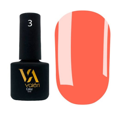 Гель-лак Valeri color №003 (Персиково-оранжевий, емаль), 6 ml