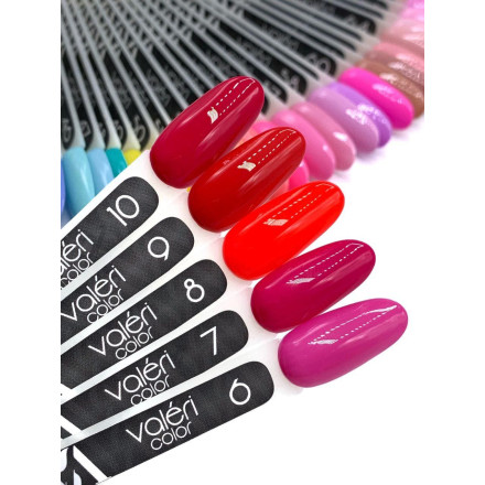 Гель-лак Valeri color №010 (Темно-розовый, эмаль), 6 ml