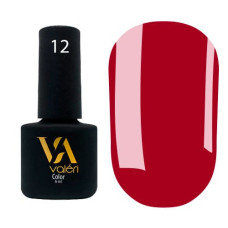 Гель-лак Valeri color №012 (Алый красный, эмаль), 6 ml