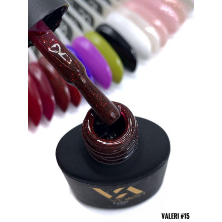 Гель-лак Valeri color №015 (Винно-бордовый, микроблеск), 6 ml