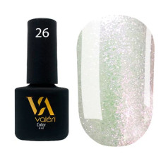 Гель-лак Valeri color №026 (Белый хамелеон с блестками), 6 ml