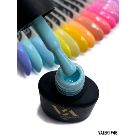 Гель-лак Valeri color №046 (Зеленувато-блакитний, емаль), 6 ml