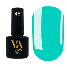 Гель-лак Valeri color №048 (Яркий бирюзовый, эмаль), 6 ml
