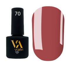 Гель-лак Valeri color №070 (Приглушенный красно-коричневый, эмаль), 6 ml