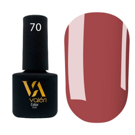 Гель-лак Valeri color №070 (Приглушенный красно-коричневый, эмаль), 6 ml