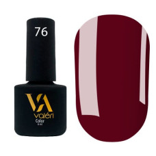 Гель-лак Valeri color №076 (Бордовый, эмаль), 6 ml