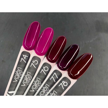 Гель-лак Valeri color №077 (Баклажан, эмаль), 6 ml