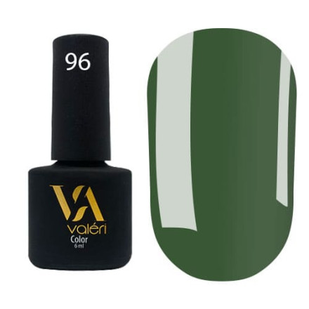 Гель-лак Valeri color №096 (Темно-зеленый, эмаль), 6 ml