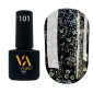 Гель-лак Valeri color №101 (Черный с голографическими блестками), 6 ml