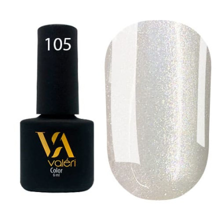 Гель-лак Valeri color №105 (Перлинний, мікроблиск), 6 ml