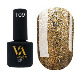 Гель-лак Valeri color №109 (Золотий з срібними блискітками), 6 ml